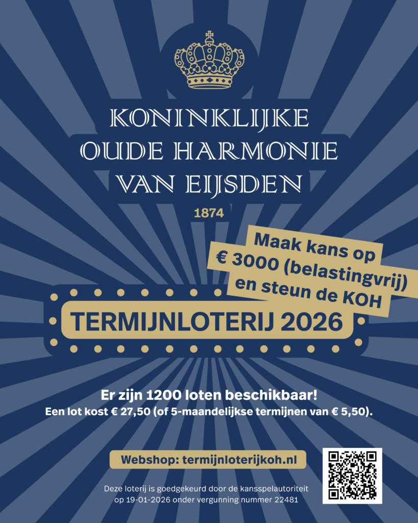 Steun de KOH en koop een lot en maak kans op € 3000,- (belastingvrij) en maakkans op nog 51 andere mooie prijzen